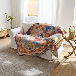 <b>Sofa</b> Cover Printed Geometric Pattern Polyester Cotton Washable Modern <b>Sofa</b> <b>Slipcover</b> Decorative Throw Blanket For Living Room - Product Image 3