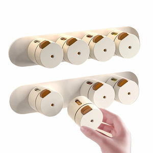 Ensemble de salières et poivrières magnétiques intelligentes pour cuisine, distributeurs <span class=keywords><strong>d</strong></span>'épices en plastique anti-humidité avec support et bouton de dosage - Product Image 6