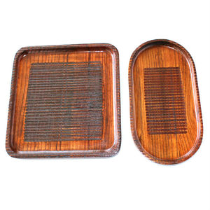Japanese Style Solid <b>Wood</b> Serving Trays <b>Square</b> And Oval Handmade For Tea Coffee Hotel Use - Product Image 1