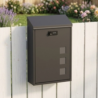 Boîte aux lettres murale en métal avec serrure à combinaison, résistante aux intempéries, avec fenêtres de visualisation, pour appartement européen, utilisation extérieure