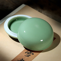 Boîte en céramique de Jingdezhen imprimée, style antique, pièces brutes de four Ge, grande et petite, portables