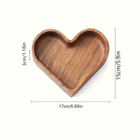 Boîte à fruits secs en bois en forme de cœur à 4 compartiments, boîte à collation pour fête, boîte à noix, boîte en bois pour cadeau