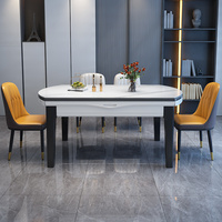 Table à manger moderne de style nordique Ensemble de chaises de luxe légères Finition simple en marbre Chêne durable pour les restaurants
