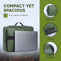 Sac de rangement ignifuge et étanche avec serrure, durable, pour documents, idéal pour les voyages et le rangement à domicile