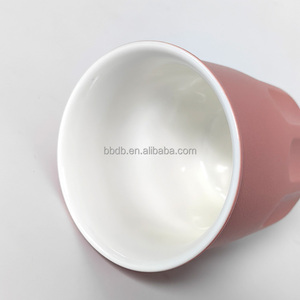 Taza de café de cerámica, serie multicolor, taza portátil para llevar sin asa con tapa de silicona, regalos para mujeres, hombres, él, ella - Product Image 5