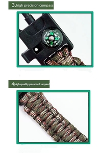 XIWANG braccialetto multifunzionale di sopravvivenza Paracord braccialetto di salvataggio di emergenza <span class=keywords><strong>cacciavite</strong></span> - Product Image 6