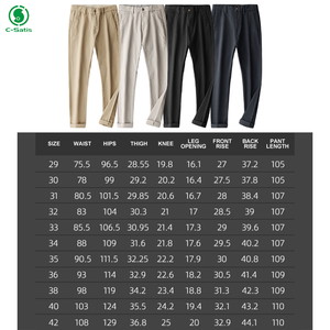 <span class=keywords><strong>Pantalon</strong></span> en coton personnalisé pour hommes, coupe ajustée, <span class=keywords><strong>pantalon</strong></span> chino décontracté extensible de couleur unie pour hommes, pantalons de travail - Product Image 4