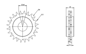 Machinaal Bewerkt Nylon Plastic Kettingwiel Voor Har2400/2401 Modulaire Riem En Transportketting - Product Image 2