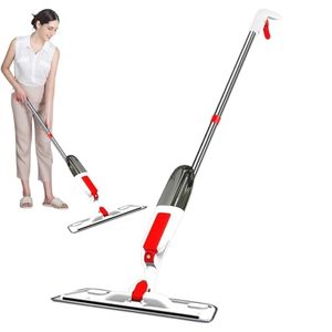 Serpillère rotative à 360° avec tampon en microfibre plat, essorage facile et manche télescopique pour la maison et le bureau - Product Image 5