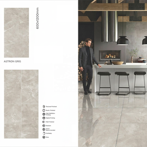 Azulejos de Porcelana Esmaltada Antideslizante de Alto Brillo Aston Gris 600x1200mm para Baño, Suministro de la India - Product Image 1