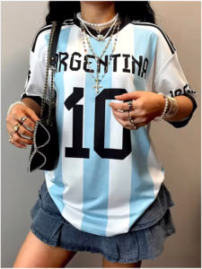2026年アルゼンチンVネックサッカーウェア、名前と番号のカスタマイズ可能、夏のパーティーに最適、Vネックフットボールシャツ - Product Image 2