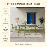 Table et chaises d'extérieur en aluminium résistantes aux intempéries, ensemble de meubles imperméables et résistants au soleil pour jardin, terrasse, cour et hôtel