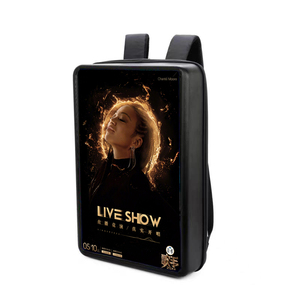 Human Walking Mobile Indoor Advertising Backpack Billboard with 21.5 Inch LCD <b>Touch</b> <b>Screen</b> for Retail Store & Airport Use - Product Image 1