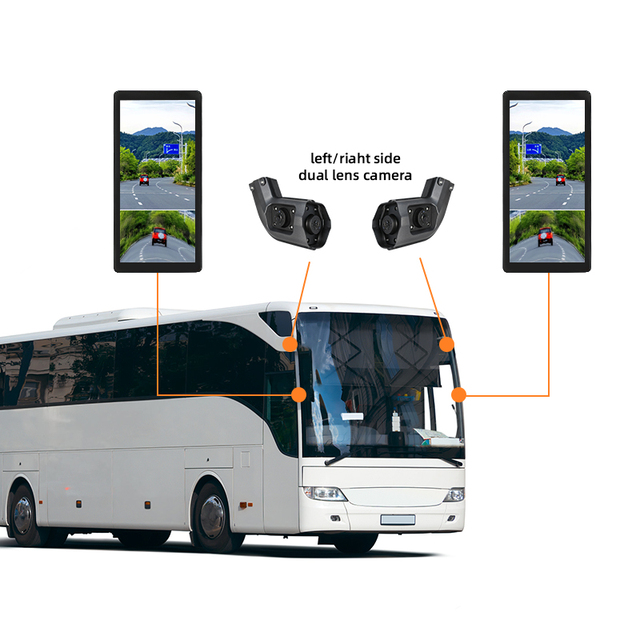 10.36inch Split LCD Screen AI BSD Electronic Rearview Mirror Monitor System with Dual Lens Cameras for RV Bus Truck Trailer