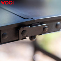 Table pliante WOQI avec 2 tabourets, table de pique-nique portable pour l'extérieur, table et chaise pour pique-nique, plage, bureau d'étude ou de travail en intérieur
