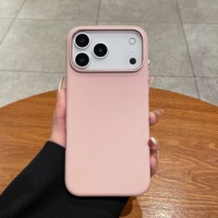 Coque en silicone liquide magnétique ultra-fine pour iPhone 17 18 avec boutons en métal, intérieur en microfibre anti-rayures pour accessoires MagSafe