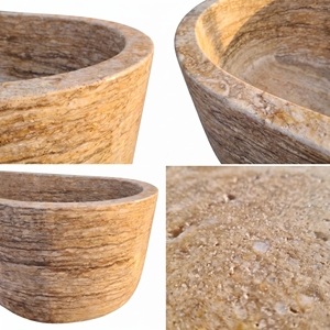 Luxury Custom-made Modern Bathtubs Exclusive French Gold Travertine Freestanding Soaking Bathroom Vila Hotel Home House - Product Image 3