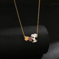 Nouvel Arrivage Best-seller Transfrontalier Collier Unisexe Snoopy Accessoire de Dessin Animé DIY Polyvalent Quotidien Tendance Bambou