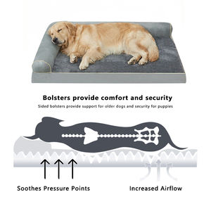 럭셔리 XL 벨벳 애완 동물 소파 침대 겨울 동물 패턴 빨 개 슬리핑 쿠션 라운지 미끄럼 방지 바닥 폼 소재 - Product Image 3