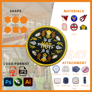 Cho pinsback tùy chỉnh thiết kế truyền nhiệt Báo Chí quần áo 3D sắt vá đầy đủ thêu SEW-on thứ tự thêu cho hat may mặc - Product Image 5