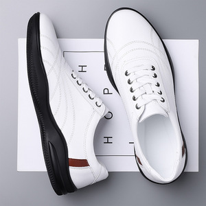 Zapatos Casuales de Cuero para Hombre, Punta Redonda, con Cordones, Antideslizantes, Suela Suave, Estilo para Caminar, Talla Adulto 888 - Product Image 2
