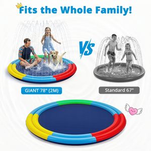 Divertido Tapete de Agua Extra Grande de 78 Pulgadas para Niños y Perros, Tapete de Juego con Rociador Antideslizante para Patio Trasero, Juguete Acuático para Exteriores - Product Image 2