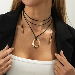 Collana <span class=keywords><strong>con</strong></span> Ciondolo in Acciaio Inossidabile Placcato Oro, Design Geometrico Irregolare a Forma di <span class=keywords><strong>Cuore</strong></span>, Unisex, per Matrimoni - Product Image 2