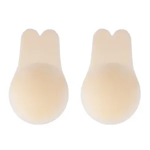 Bunny Ears Solid Silicone Invisible Bra Breast Lift Pasties For Women Push Up Backless Sticky Adhesive Lifting Nipple Covers