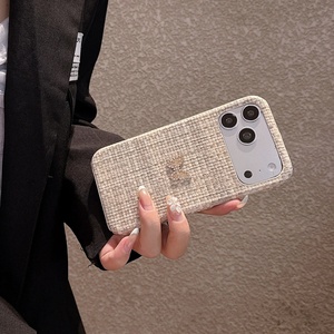 Nouvelle <span class=keywords><strong>coque</strong></span> de téléphone à texture tissée tendance avec papillon <span class=keywords><strong>doré</strong></span> en diamant pour <span class=keywords><strong>iPhone</strong></span> 18 <span class=keywords><strong>Pro</strong></span> Max 17 16 15 14 – Housse créative et élégante - Product Image 6
