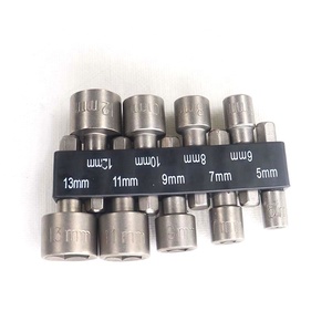 Bộ tua vít và máy khoan điện mạ crôm 1/4 inch, đầu lục giác, kèm đầu nối đa năng, 9/14 món, hệ mét & inch - Product Image 5