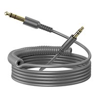 Dayanıklı 6.35mm 1/4'' Erkek 3.5mm 1/8'' Erkek Aux Stereo PVC Ses Kablosu Jakı 6.6-9.8 Feet Uyumlu Gitarlar Dizüstü Bilgisayarlar Hoparlörler
