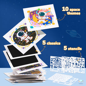 Papel para Rascar de Alta Calidad Joycat, Manualidades de Arte Mágico con Arcoíris, Libro de Dibujo para Rascar, Papel Negro para Niños - Product Image 4