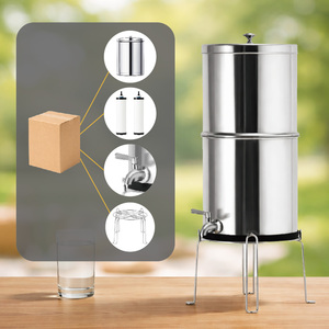 Manual Stainless Steel <strong>Ceramic</strong> Gravity Water Filter Activated Carbon <strong>Purifier</strong> for Household Use - Product Image 3