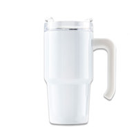 USA WAREHOUSE Gobelet isolé sous vide 20oz pour enfants Tasse à café de voyage à sublimation blanche avec poignée