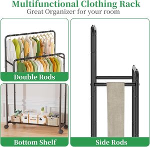 Nuevo organizador de ropa moderno y sencillo, de metal, con base de PP, para interiores y exteriores, resistente al óxido, sostenible, desmontable, para bolsos y abrigos. - Product Image 2