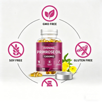 Huile d'Onagre Haute Puissance 1300mg (109mg GLA) – Soutien Hormonal et Bien-être – Solution Complète de Compléments Alimentaires pour Adultes