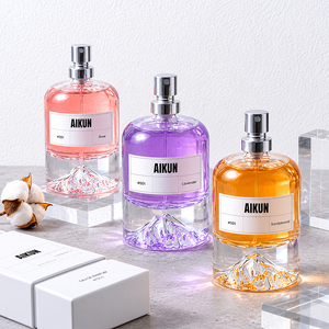 Aikun 100ml Natural Kraft Box Black <b>Atomizer</b> Gold Label Long Lasting Tangerine Fine Fragrance Clear Round Glass Eau De Parfum - Product Image 2