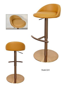 Luxury Modern Swivel Bar <b>Stools</b> with PU <b>Leather</b> & Stainless Steel Height Adjustable for Kitchen Home Hotel & Outdoor Use - Product Image 3