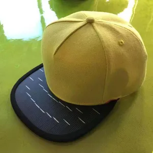 Hot koop multi-functionele 5 panel zon zonne hoed, snapback hoed met solar bill