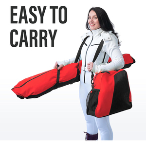 Borsa da sci e scarponi in poliestere 600D con rivestimento impermeabile combinato all'interno può ospitare sci fino a 180cm - Product Image 5