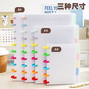 Nuevo Cuaderno/Diario con 80 Hojas A5/A6/B5, 5 Separadores y Encuadernación con Botón de Hongo, Ideal para la Escuela y Oficina - Product Image 4