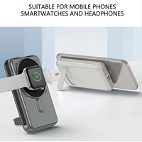 Batterie externe magnétique sans fil QI2 10000mAh avec câbles doubles intégrés, support de téléphone portable, charge rapide