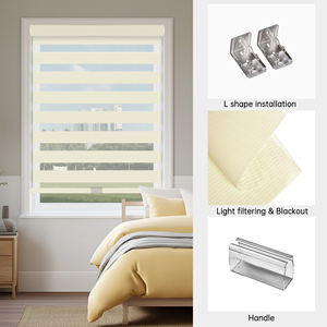 SAMADHI Manual Cordless Zebra Blinds <b>Window</b> <b>Shade</b> Motorized Blinds Zebra <b>Shades</b> for Office - Product Image 4