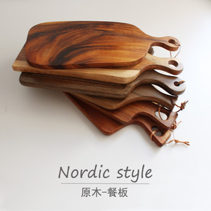 เขียงไม้มีด้ามจับสำหรับผลไม้ อาหารเด็ก ขนมปัง ใช้ในบ้าน ถาดเสิร์ฟ สไตล์นอร์ดิก - Product Image 3