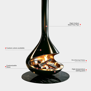 Factory Design Custom <strong>Black</strong> High-Temperature Resistant <strong>Paint</strong> Carbon Steel Wood-burning <strong>Fireplace</strong> - Product Image 2