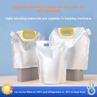Pochette Doypack en aluminium à bec verseur pour portionnement de liquides, emballage à emporter pour soupes, lait de soja, boissons, sauces, avec poignée