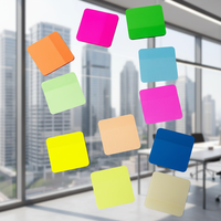 Blocs-notes autocollants transparents à coins arrondis en PET, imperméables et à écriture fluide, vente en gros