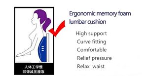 LOGO Broderie Chaise Voiture <span class=keywords><strong>Dossier</strong></span> <span class=keywords><strong>Lombaire</strong></span> Noir Coussin de Soutien <span class=keywords><strong>Lombaire</strong></span> En Mousse à Mémoire - Product Image 5