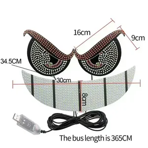 1 Juego de Luces LED Gprgit A806 12V USB con <span class=keywords><strong>Ojos</strong></span> de <span class=keywords><strong>Demonio</strong></span> Animados, Panel de Matriz LED, Nuevas, Luces Interiores Todoterreno, Accesorio para Autos - Product Image 5