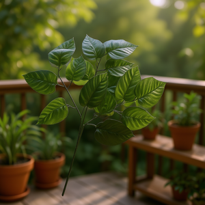 Artificial Dark Green Leaves Plant Decor 12Pcs For Home Garden Decoration - Product Image 3